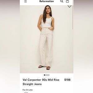 NWT Reformation Val Carpenter 90s Mid Rise Straight Jeans size 26
